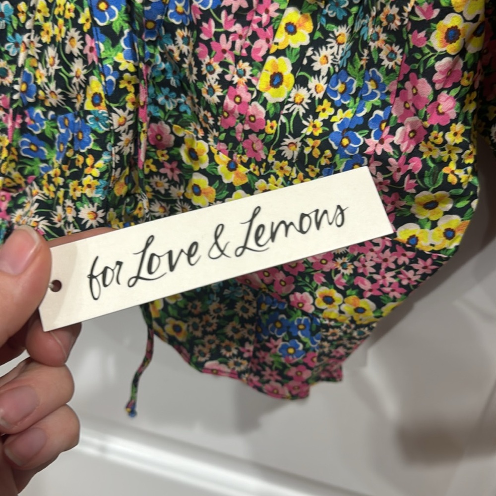 *NEW* FOR LOVE & LEMONS RUTH DITZY FLORAL RAINBOW CROP TOP XS - Picture 8 of 10